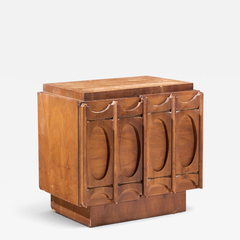 Tobago Brutalist Mid Century Walnut Nightstand - 4760241