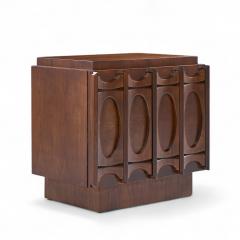 Tobago Brutalist Mid Century Walnut Nightstands Pair - 4362701