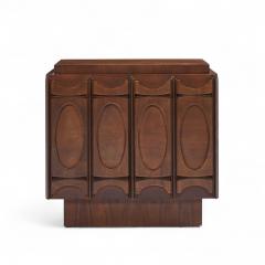 Tobago Brutalist Mid Century Walnut Nightstands Pair - 4362702