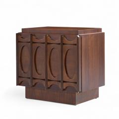 Tobago Brutalist Mid Century Walnut Nightstands Pair - 4362705