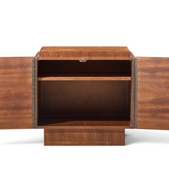 Tobago Brutalist Mid Century Walnut Nightstands Pair - 4722769