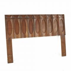 Tobago Brutalist Mid Century Walnut Queen Headboard - 3688059