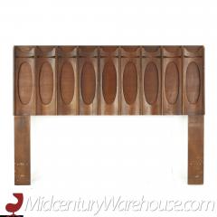 Tobago Brutalist Mid Century Walnut Queen Headboard - 3688060