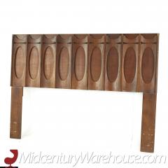 Tobago Brutalist Mid Century Walnut Queen Headboard - 3688061