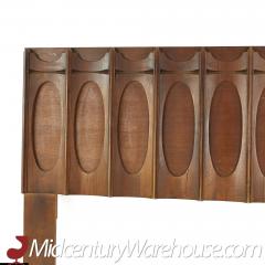 Tobago Brutalist Mid Century Walnut Queen Headboard - 3688062