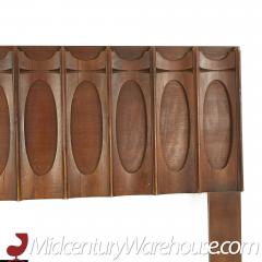 Tobago Brutalist Mid Century Walnut Queen Headboard - 3688063