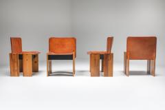 Tobia Scarpa Afra Tobia Scarpa Cognac Dining Chairs 1970s - 1566310