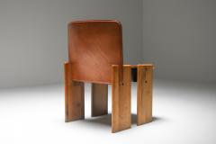 Tobia Scarpa Afra Tobia Scarpa Cognac Dining Chairs 1970s - 1566314
