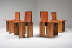 Tobia Scarpa Afra Tobia Scarpa Cognac Dining Chairs 1970s - 1566322