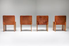 Tobia Scarpa Afra Tobia Scarpa Cognac Dining Chairs 1970s - 1566328