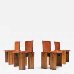 Tobia Scarpa Afra Tobia Scarpa Cognac Dining Chairs 1970s - 1568928