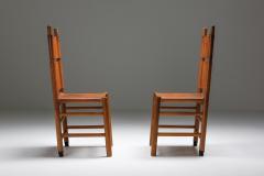 Tobia Scarpa Afra Tobia Scarpa Leather Dining Chairs 1970s - 2308736