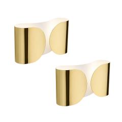 Tobia Scarpa Mid Century Modern Tobia Scarpa Model Foglia Made of Brass Italian Sconces - 2035542