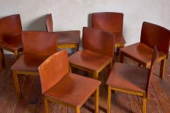 Tobia Scarpa Set of 12 Tobia Scarpa Style Leather Dining Chairs - 4530895