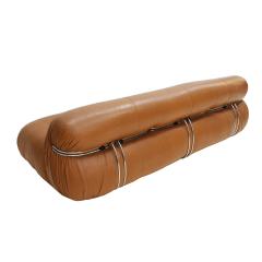 Tobia Scarpa Tobia Scarpa And Edited By Cassina Pair Of Brown Leather Soriana Sofas Italy 60 - 861439