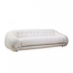 Tobia Scarpa Tobia Scarpa Style Mid Century Italian Boucle and Chrome Sofa - 4559579