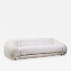 Tobia Scarpa Tobia Scarpa Style Mid Century Italian Boucle and Chrome Sofa - 4559580