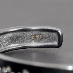 Todd Reed Brilliant Cut White Diamond Oxidized Patina Silver Cuff Bracelet Todd Reed - 4701365