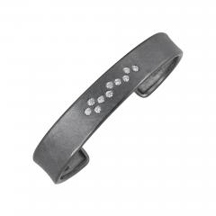 Todd Reed Brilliant Cut White Diamond Oxidized Patina Silver Cuff Bracelet Todd Reed - 4705406