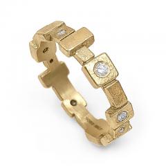 Todd Reed Todd Reed Brilliant Cut White Diamond Golden Blocks Band Ring - 4749236