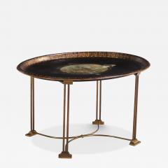 Toile Tray Top Table with Bronze Base C 1940 - 4734956
