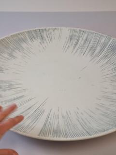 Toini Muona Toini Muona Large Decorative Dish in Natural White Stripes Arabia 1954 - 4042766