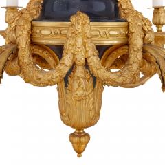 Tole mounted ormolu antique French nine light chandelier - 1493967