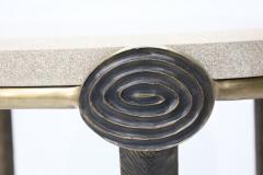 Tom Corbin Tom Corbin Bronze and Marble Medallion Side Table - 4354511