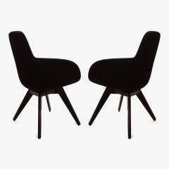 Tom Dixon Scoop High Chairs in Black Wool by Tom Dixon Pair - 315745