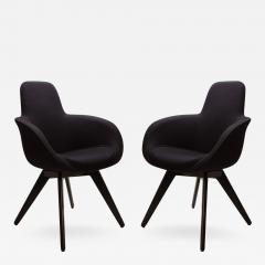 Tom Dixon Scoop High Chairs in Black Wool by Tom Dixon Pair - 316178
