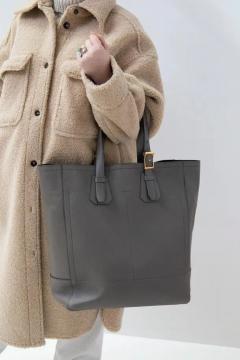 Tom Ford TOM FORD Grey Leather Bag with Handles - 3676378