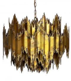 Tom Greene Brass Midcentury Brutalist Modern Chandelier by Tom Greene for Feldman - 3330835