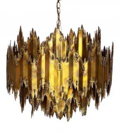 Tom Greene Brass Midcentury Brutalist Modern Chandelier by Tom Greene for Feldman - 3330878