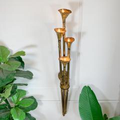 Tom Greene Brutalist Lotus Torchiere Wall Light by Tom Greene for Feldman 1970s - 3115129