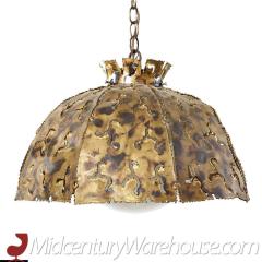 Tom Greene Tom Greene for Feldman Mid Century Brass Brutalist Swag Hanging Light - 3685456