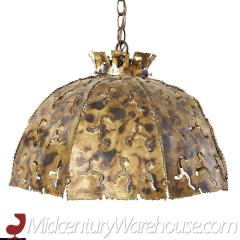 Tom Greene Tom Greene for Feldman Mid Century Brass Brutalist Swag Hanging Light - 3685457