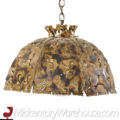 Tom Greene Tom Greene for Feldman Mid Century Brass Brutalist Swag Hanging Light - 3685458