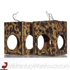 Tom Greene Tom Greene for Feldman Mid Century Brutalist Cube Ceiling Lights Pair - 3685446