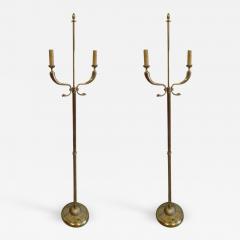 Tomaso Buzzi Pair Italian Mid Century Brass Floor Lamps Attributed Tomaso Buzzi and Gio Ponti - 1803017