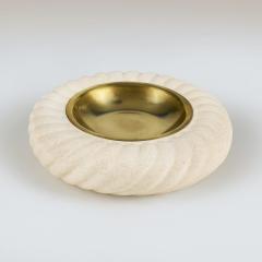 Tomasso Barbi Italian 1970s ceramic and brass pocket vide poche cathall Signed Tomasso Barbi - 4744348