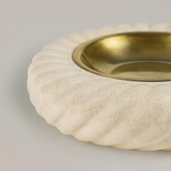 Tomasso Barbi Italian 1970s ceramic and brass pocket vide poche cathall Signed Tomasso Barbi - 4744384