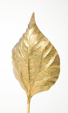 Tomasso Barbi Italian Rabarbaro Brass Leaf Floor Lamp Bottega Gadda 1970s - 4515995
