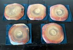 Tomio Suzuki Set of Five Yohen Kin Shino Ceramic Plates by Suzuki Tomio - 2387615