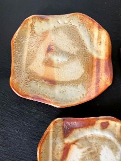 Tomio Suzuki Set of Five Yohen Kin Shino Ceramic Plates by Suzuki Tomio - 2387619