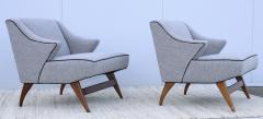 Tomlinson Furniture Co 1960s Mid Century Modern Fruitwood Base Lounge Chairs - 3060068