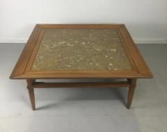 Tomlinson Furniture Co Tomlinson Marble and Pecan Midcentury Coffee Table - 2487813
