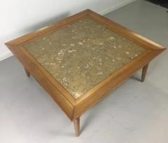 Tomlinson Furniture Co Tomlinson Marble and Pecan Midcentury Coffee Table - 2487815