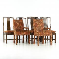 Tomlinson Furniture Co Tomlinson Mid Century Walnut and Burlwood Dining Chairs Set of 8 - 3691328