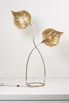 Tommaso Barbi 1 of 2 Huge Two Rhubarb Leaves Brass Floor Lamp by Tommaso Barbi - 984163