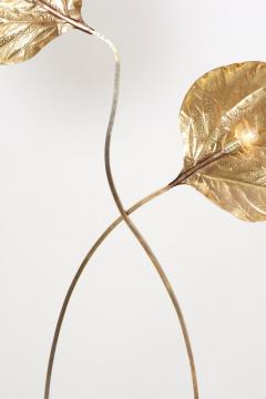 Tommaso Barbi 1 of 2 Huge Two Rhubarb Leaves Brass Floor Lamp by Tommaso Barbi - 984170